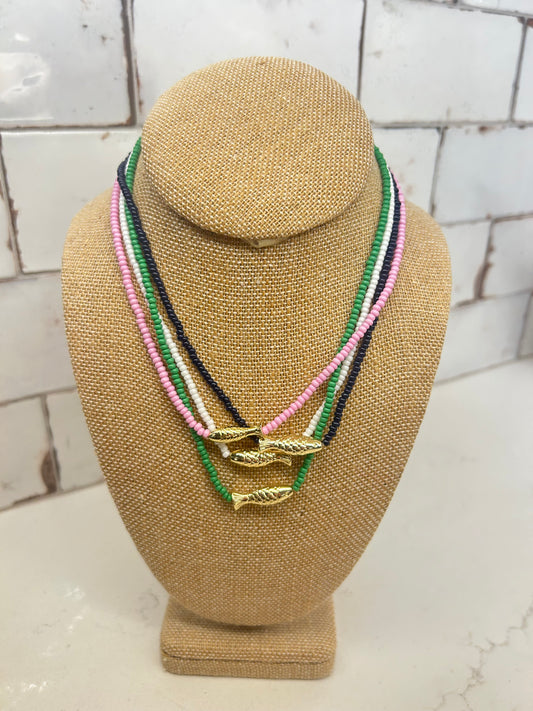 Beaded Fish Friends Necklace