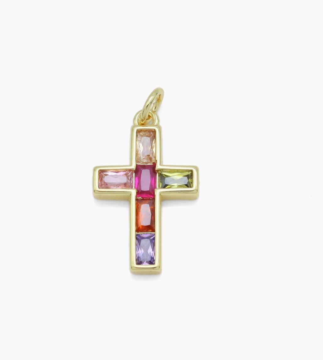 Colorful Cross Charm