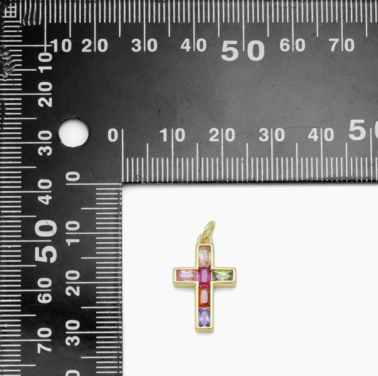 Colorful Cross Charm