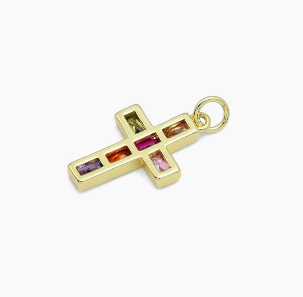 Colorful Cross Charm